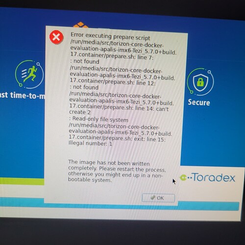 screen torizon error