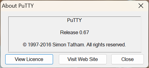 Putty version 0.67 Fatal Error